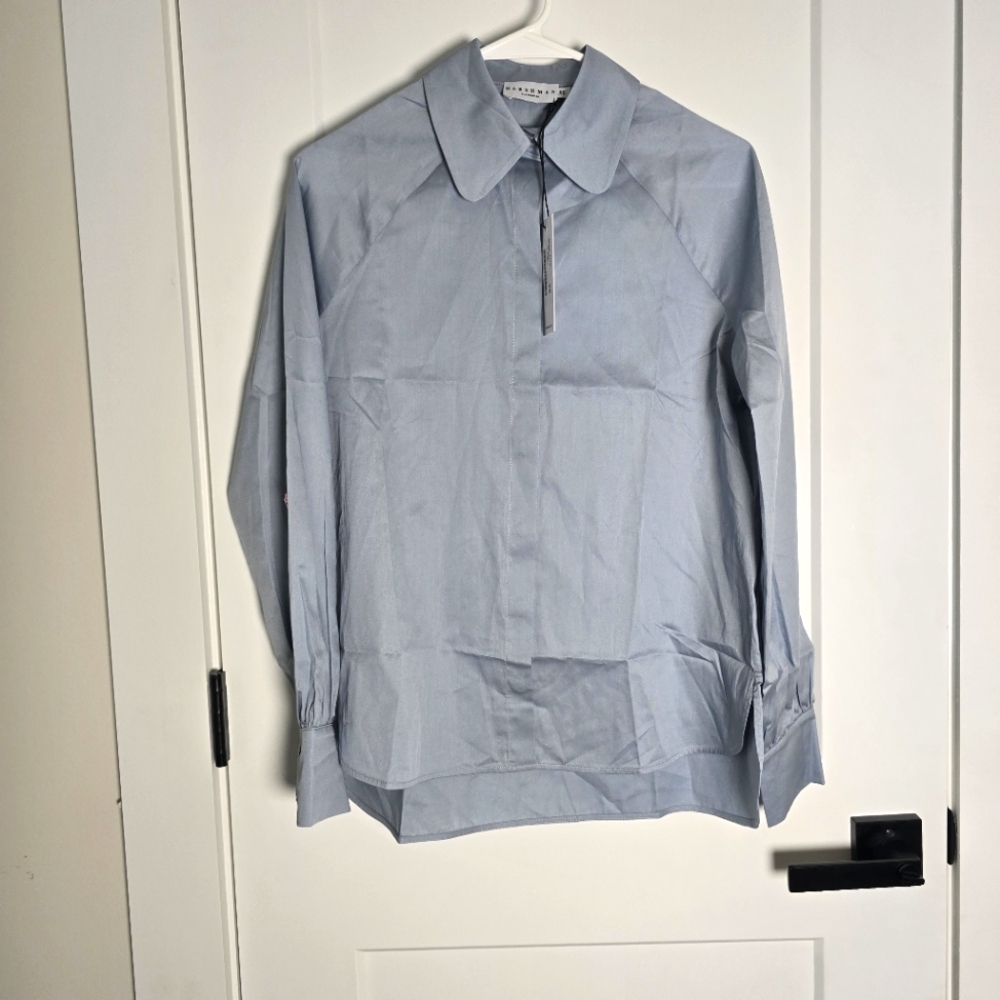 Harshman Brook Light Blue Collared Button‎ Up Shirt NWT